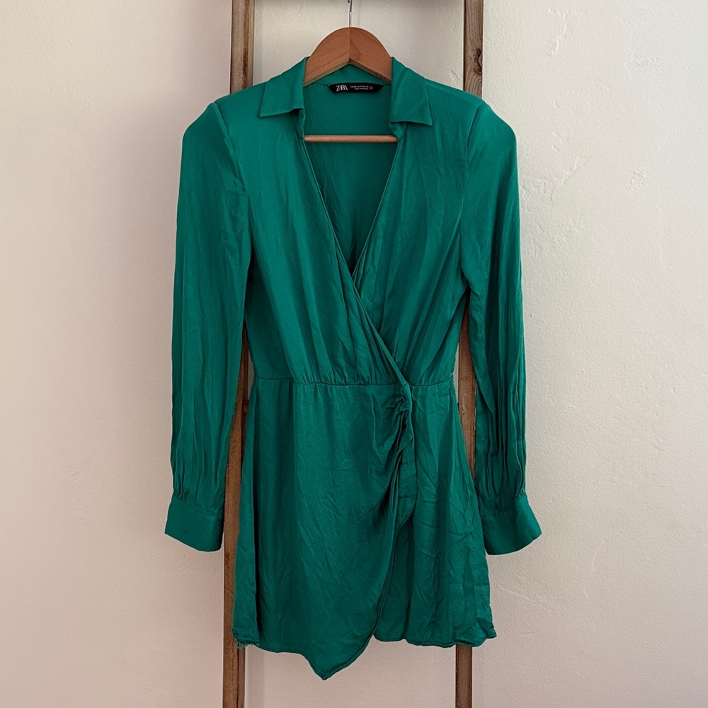Zara Teal Collared Dress